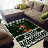 Bear Hunting and Beer Christmas Area Rug Xmas Holiday Patterns - Wonder Print Shop