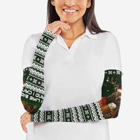 Bear Hunting and Beer Christmas Arm Sleeves Xmas Holiday Patterns - Wonder Print Shop