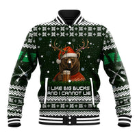 Bear Hunting and Beer Christmas Baseball Jacket Xmas Holiday Patterns - Wonder Print Shop
