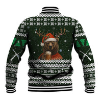 Bear Hunting and Beer Christmas Baseball Jacket Xmas Holiday Patterns - Wonder Print Shop