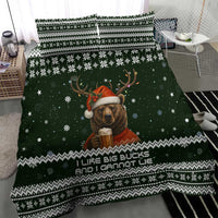 Bear Hunting and Beer Christmas Bedding Set Xmas Holiday Patterns - Wonder Print Shop