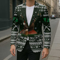 Bear Hunting and Beer Christmas Blazer Xmas Holiday Patterns - Wonder Print Shop