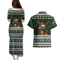 Bear Hunting and Beer Christmas Couples Matching Puletasi and Hawaiian Shirt Xmas Holiday Patterns - Wonder Print Shop