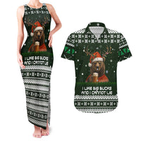 Bear Hunting and Beer Christmas Couples Matching Tank Maxi Dress and Hawaiian Shirt Xmas Holiday Patterns - Wonder Print Shop