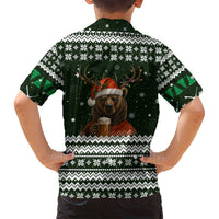 Bear Hunting and Beer Christmas Family Matching Long Sleeve Bodycon Dress and Hawaiian Shirt Xmas Holiday Patterns - Wonder Print Shop