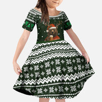 Bear Hunting and Beer Christmas Family Matching Long Sleeve Bodycon Dress and Hawaiian Shirt Xmas Holiday Patterns - Wonder Print Shop