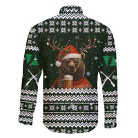 Bear Hunting and Beer Christmas Family Matching Long Sleeve Bodycon Dress and Hawaiian Shirt Xmas Holiday Patterns - Wonder Print Shop