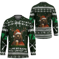 Bear Hunting and Beer Christmas Hockey Jersey Xmas Holiday Patterns - Wonder Print Shop