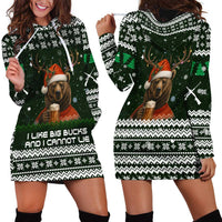 Bear Hunting and Beer Christmas Hoodie Dress Xmas Holiday Patterns - Wonder Print Shop