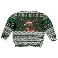 Bear Hunting and Beer Christmas Kid Ugly Christmas Sweater Xmas Holiday Patterns - Wonder Print Shop