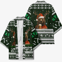 Bear Hunting and Beer Christmas Kimono Xmas Holiday Patterns - Wonder Print Shop
