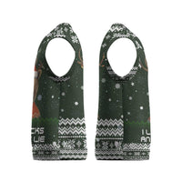 Bear Hunting and Beer Christmas Knitted V-Neck Vest Xmas Holiday Patterns - Wonder Print Shop