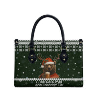 Bear Hunting and Beer Christmas Leather Bag Xmas Holiday Patterns - Wonder Print Shop