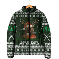 Bear Hunting and Beer Christmas Padded Jacket Xmas Holiday Patterns - Wonder Print Shop