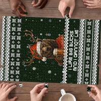 Bear Hunting and Beer Christmas Puzzle Xmas Holiday Patterns - Wonder Print Shop