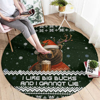 Bear Hunting and Beer Christmas Round Carpet Xmas Holiday Patterns - Wonder Print Shop
