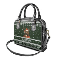 Bear Hunting and Beer Christmas Shoulder Handbag Xmas Holiday Patterns - Wonder Print Shop