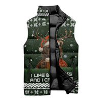 Bear Hunting and Beer Christmas Sleeveless Puffer Jacket Xmas Holiday Patterns - Wonder Print Shop