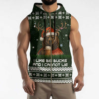 Bear Hunting and Beer Christmas Sleeveless Zip Hoodie Xmas Holiday Patterns - Wonder Print Shop