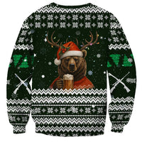 Bear Hunting and Beer Christmas Sweatshirt Xmas Holiday Patterns - Wonder Print Shop