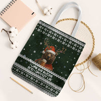 Bear Hunting and Beer Christmas Tote Bag Xmas Holiday Patterns - Wonder Print Shop