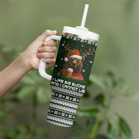 Bear Hunting and Beer Christmas Tumbler With Handle Xmas Holiday Patterns - Wonder Print Shop