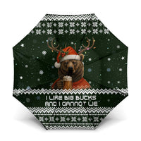 Bear Hunting and Beer Christmas Umbrella Xmas Holiday Patterns - Wonder Print Shop