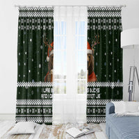 Bear Hunting and Beer Christmas Window Curtain Xmas Holiday Patterns - Wonder Print Shop