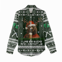 Bear Hunting and Beer Christmas Women Casual Shirt Xmas Holiday Patterns - Wonder Print Shop