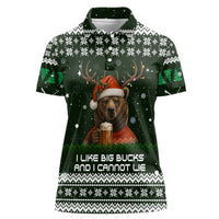 Bear Hunting and Beer Christmas Women Polo Shirt Xmas Holiday Patterns - Wonder Print Shop