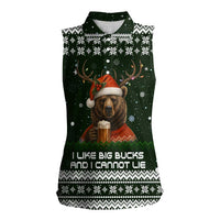 Bear Hunting and Beer Christmas Women Sleeveless Polo Shirt Xmas Holiday Patterns - Wonder Print Shop