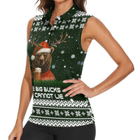 Bear Hunting and Beer Christmas Women Sleeveless Polo Shirt Xmas Holiday Patterns - Wonder Print Shop
