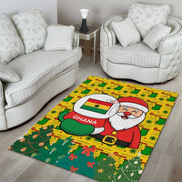 Ghana Christmas Area Rug with Santa Ornament National Coat of Arms and Festive - Wonder Print Shop