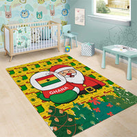 Ghana Christmas Area Rug with Santa Ornament National Coat of Arms and Festive - Wonder Print Shop