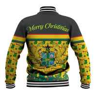 Ghana Christmas Baseball Jacket with Santa Ornament National Coat of Arms and Festive - Wonder Print Shop