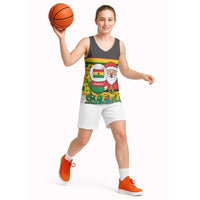 Ghana Christmas Basketball Jersey with Santa Ornament National Coat of Arms and Festive - Wonder Print Shop
