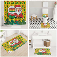 Ghana Christmas Bathroom Set with Santa Ornament National Coat of Arms and Festive - Wonder Print Shop