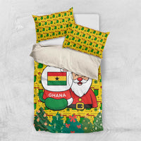 Ghana Christmas Bedding Set with Santa Ornament National Coat of Arms and Festive - Wonder Print Shop