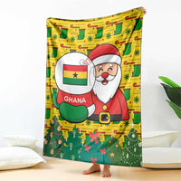 Ghana Christmas Blanket with Santa Ornament National Coat of Arms and Festive - Wonder Print Shop
