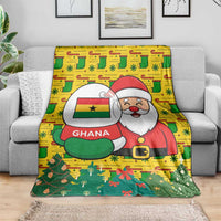Ghana Christmas Blanket with Santa Ornament National Coat of Arms and Festive - Wonder Print Shop