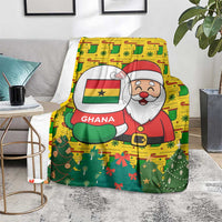 Ghana Christmas Blanket with Santa Ornament National Coat of Arms and Festive - Wonder Print Shop