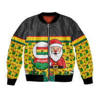 Ghana Christmas Bomber Jacket with Santa Ornament National Coat of Arms and Festive - Wonder Print Shop