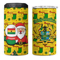 Ghana Christmas 4 in 1 Can Cooler Tumbler with Santa Ornament National Coat of Arms and Festive - Wonder Print Shop