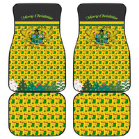 Ghana Christmas Car Mats with Santa Ornament National Coat of Arms and Festive - Wonder Print Shop