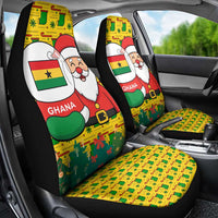 Ghana Christmas Car Seat Cover with Santa Ornament National Coat of Arms and Festive - Wonder Print Shop