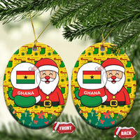 Ghana Christmas Ceramic Ornament with Santa Ornament National Coat of Arms and Festive - Wonder Print Shop