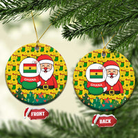 Ghana Christmas Ceramic Ornament with Santa Ornament National Coat of Arms and Festive - Wonder Print Shop