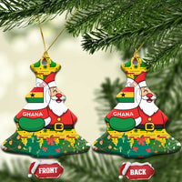 Ghana Christmas Ceramic Ornament with Santa Ornament National Coat of Arms and Festive - Wonder Print Shop