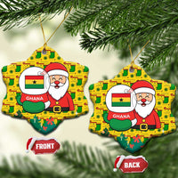 Ghana Christmas Ceramic Ornament with Santa Ornament National Coat of Arms and Festive - Wonder Print Shop