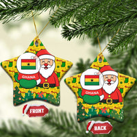 Ghana Christmas Ceramic Ornament with Santa Ornament National Coat of Arms and Festive - Wonder Print Shop